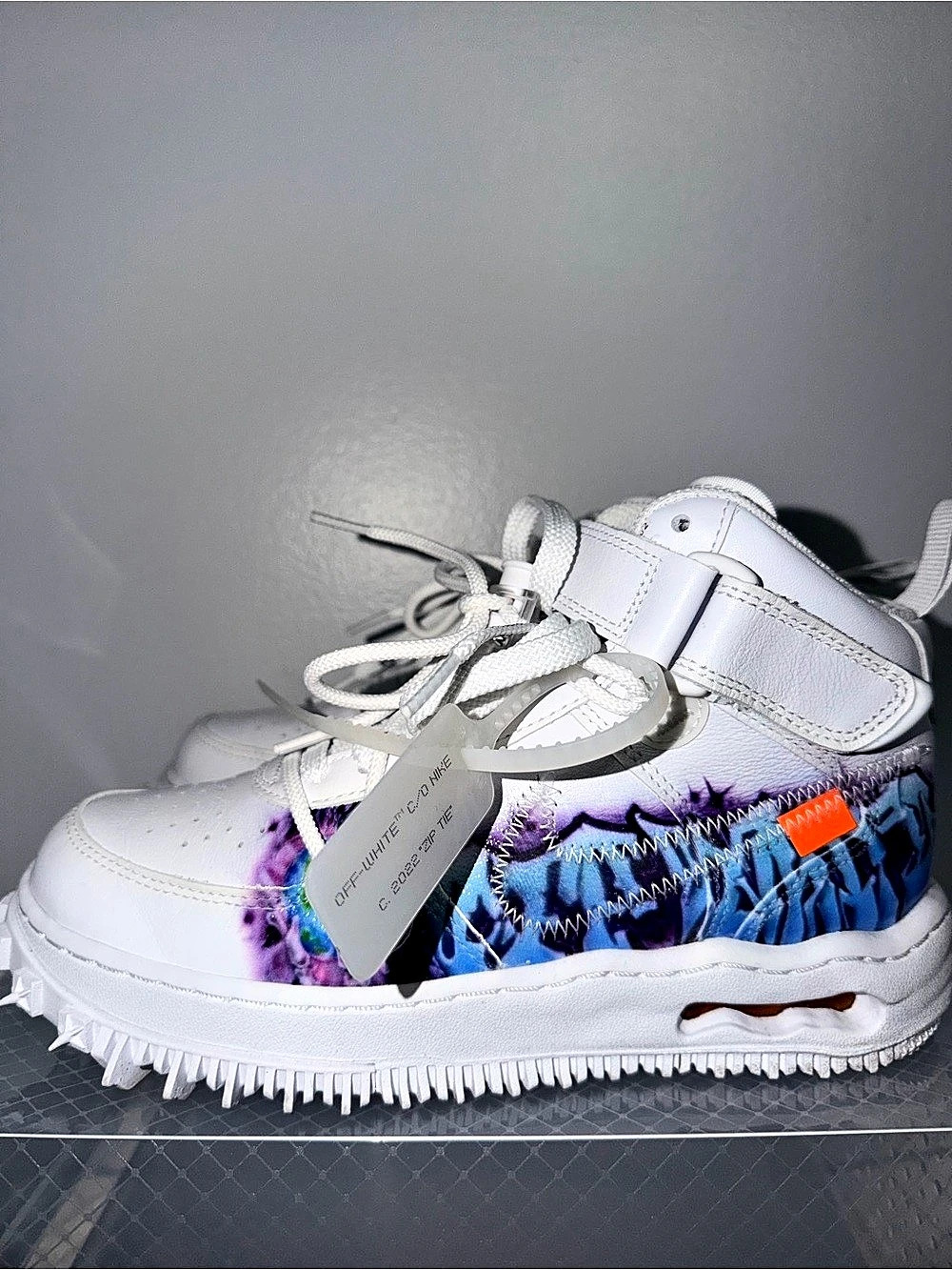 Nike Off-White x Nike Air Force 1 Mid SP "Graffiti" / White Digital Blue Mid SP